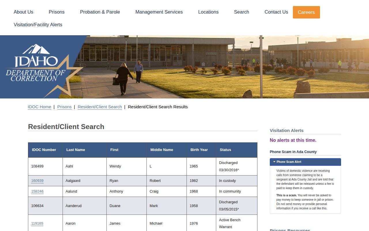 Gooding County released inmate IDOC discharged result
